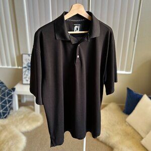FootJoy Mens Large L Golf Polo Shirt black Short Sleeve Collared Logo Casual FJ